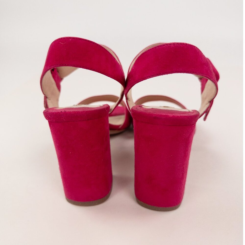 Prada Fuchsia Suede Block Heel Ankle Strap Sandals Size 39 - Picture 6 of 8